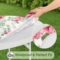 thumbnail image 5 of Pioneer Flower Floral Print Pattern Round Fitted Tablecloth with Elastic Edge,Dining Table Cover Waterproof,Outdoor Round Tablecloth for Camping,Dining,Indoor and Outdoor, 5 of 7