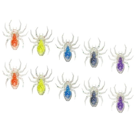 SIEYIO 10Pcs Freshwater Fishing Spiders Lure Soft Artificial Swimbait Floatings Spiders Lure for Outdoor Fishing Easy to Use