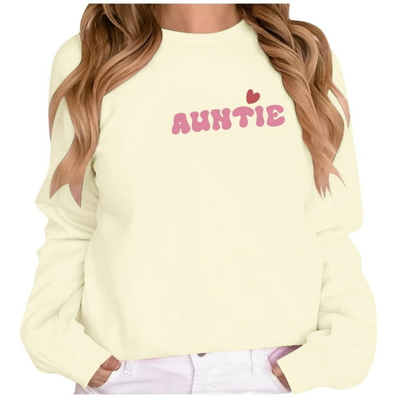 Aunt Crewneck Sweatshirt for Women Cool Aunt Long Sleeve Letter Print Pullover Casual 2025 Fall Fashion Tops
