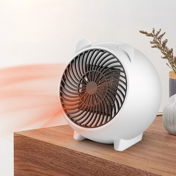 Nkmbld Portable Electric Space Heater with Thermostat, Desktop Heater Fan for Bedroom with Adjustable Thermostat and Overheat Protectionm, White