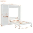 thumbnail image 2 of Harper & Bright Designs Full Size Murphy Bed Wall Bed with Shelves, Space-Saving Murphy Bed Cabinet for Guest Room Home Office, White, 2 of 14