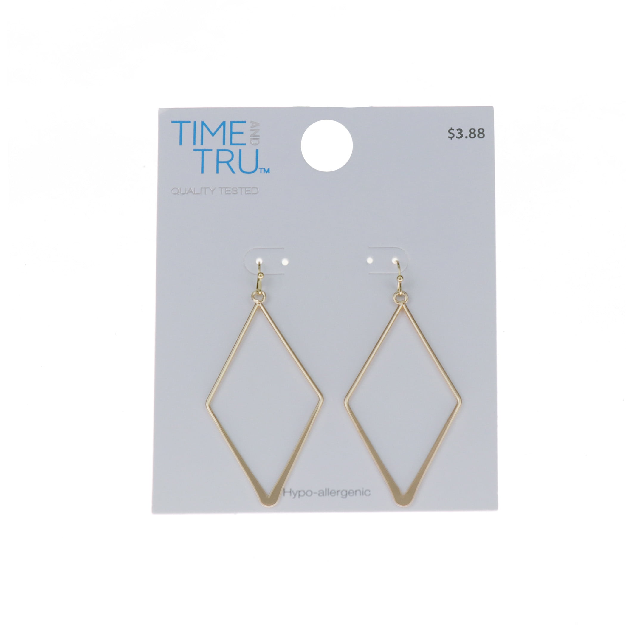 Time And Tru Ladies Open Diamond Earring, Gold