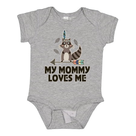 

Inktastic Mommy Loves Me Raccoon Gift Baby Boy or Baby Girl Bodysuit