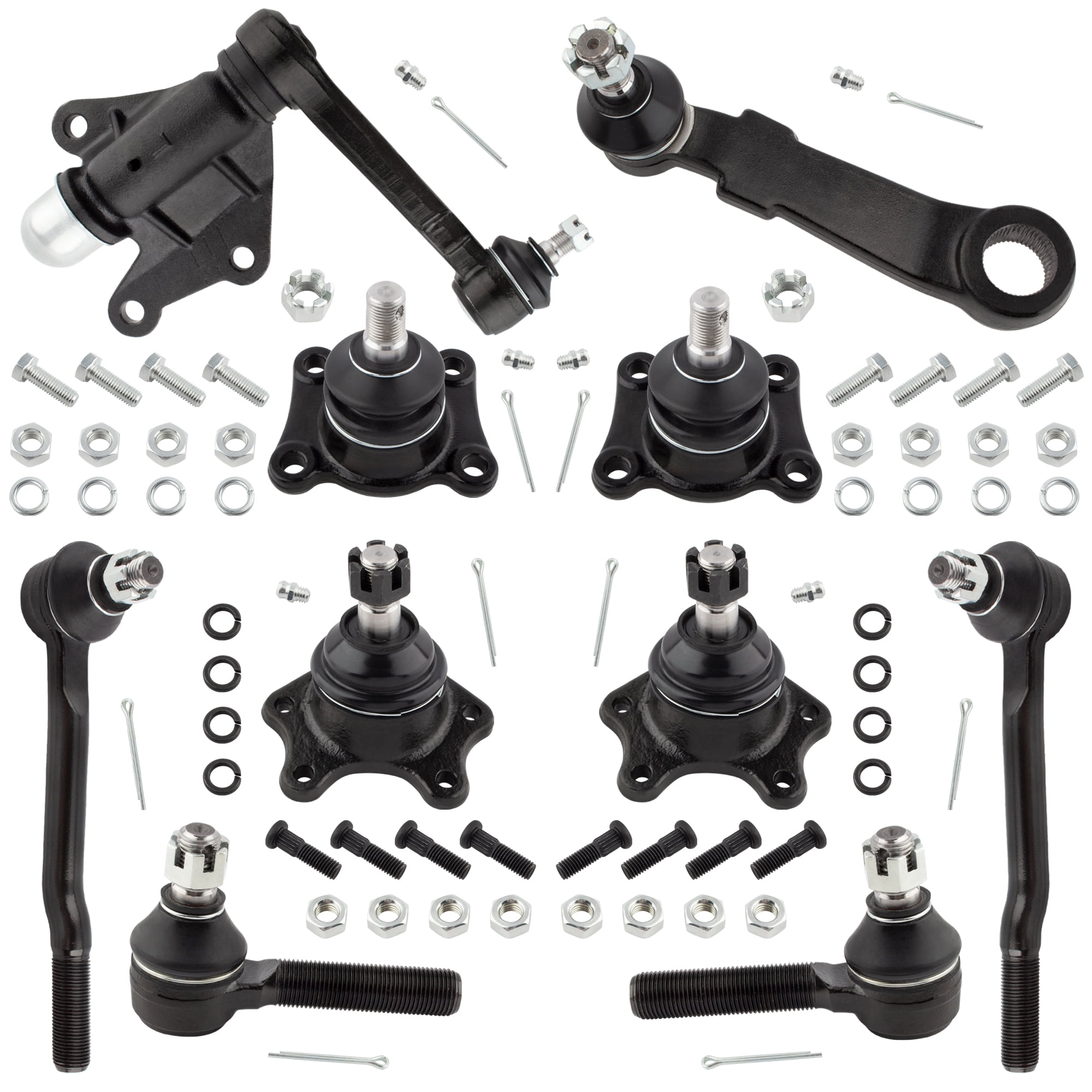 BOXI 10pcs Front Idler Arm Pitman Arm Ball Joints Tie Rod Ends for