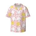 thumbnail image 3 of Goofa Rabbit And Chick Printed Men's Casual Short-sleeved Shirt,Lightweight Breathable Button-down,Summer Casual men's top,Versatile Fashion shirt-, 3 of 7