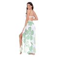 thumbnail image 3 of FORMRS Womens Long Sarong Beach Wrap Semi-Sheer Bikini Skirt Bathing Swimsuit Cover Up, Green Floral, 3 of 7