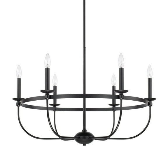 Chandelier 6 Light Matte Black -Traditional Installation Capital Lighting 425161Mb