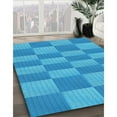 thumbnail image 2 of Ahgly Company Indoor Round Patterned Neon Blue Area Rugs, 3' Round, 2 of 6