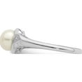 thumbnail image 3 of Sterling Silver Rhodium Plated Diamond And Fw Cultured Pearl Ring (Size 7) Made In India qr4485-7, 3 of 5