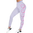 thumbnail image 5 of Breast Cancer Awareness Leggings For women Pink Ribbon Heart Print High Waist 4-Way Stretch Soft Leggings for Workout Gym Casual, 5 of 5