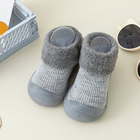 

eczipvz Toddler Shoes Boys Girls Socks Shoes Toddler WarmThe Floor Socks Non Slip Prewalker Shoes J11 Shoes Grey