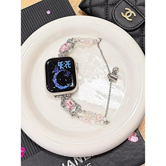 XiHAMA Diamond Bling Band Compatible with Apple Watch Band 38mm 40mm 41mm 42mm 44mm 45mm, Women Luxury Metal Bracelet with Rhinestone Bumper for iWatch Series 9/8/7/SE/6/5/4/3/2/1/18mm/20mm/22mm