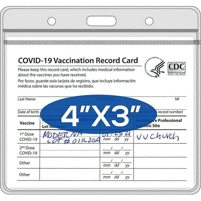 Protector de tarjeta de vacunación de los CDC, 10 x 7,6 cm, plástico transparente (5 unidades)