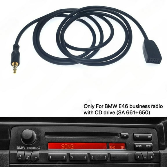 YH-Applicable to BMW BMW E46 3 Series 3.5MM Car CD Player Audio Adapter Cable AUX Audio Input, Male