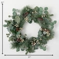 thumbnail image 5 of Artificial Dusted Pine Berry Wreath Green 21"H, 5 of 5