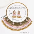 thumbnail image 3 of Bohemian Indian Bride Wedding Jewellery Set for Women Traditional Oxidized Ethnic Style Necklace Dangle Earring Tassel Beaded Cubic Zirconia Choker Tribal Bollywood Jhumka Jewelry Gift, 3 of 12