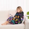 thumbnail image 4 of Black Butterfly Colorful Wings Pattern Blanket Hoodies for Kids 6-13YR Oversize Wearable Blanket Hoodies for Boys Girls Teens, 4 of 7