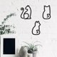 thumbnail image 2 of 3 piezas de arte de pared de metal con diseño de gatos, letrero de alambre para decoración de pared para cocina, restaurante, tienda, accesorios de decoración, negro, negro, 2 of 5