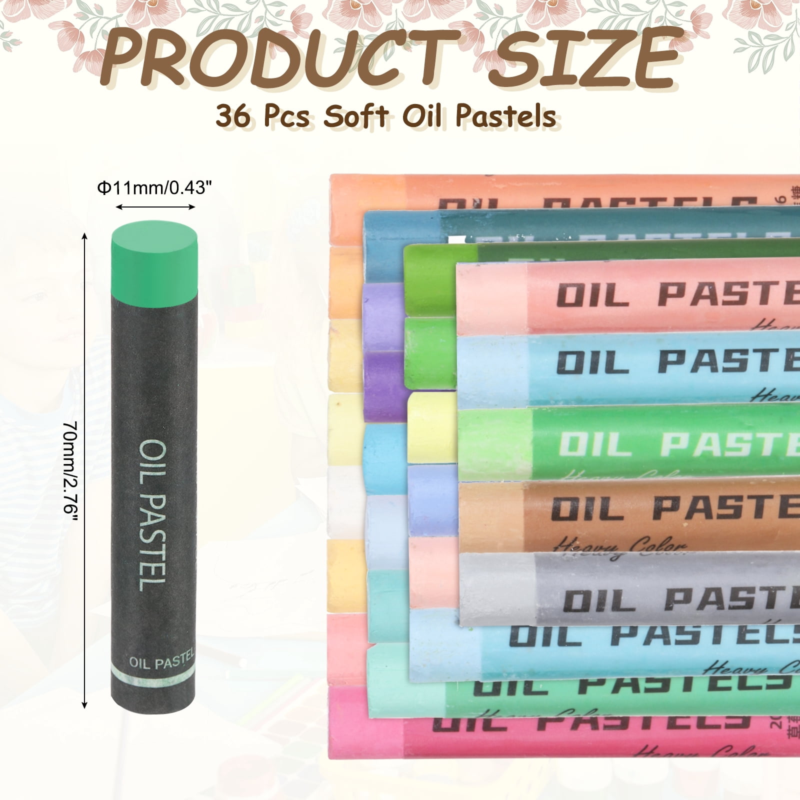 Uxcell Soft Oil Pastels, Oil Pastel Crayons Vibrant Color Blendable Art Supplies for Painting Drawing Blending Painting Artists Beginners Professional(Green, Pack of 36)