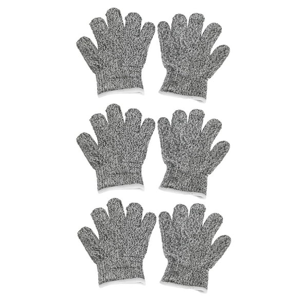3 Pairs Cut Resistant Gloves Working Safety Glove Proof Children Gardening Kitchen Protection Protective Butcher Hands Food Grade for Cooking Cutting or Slicing