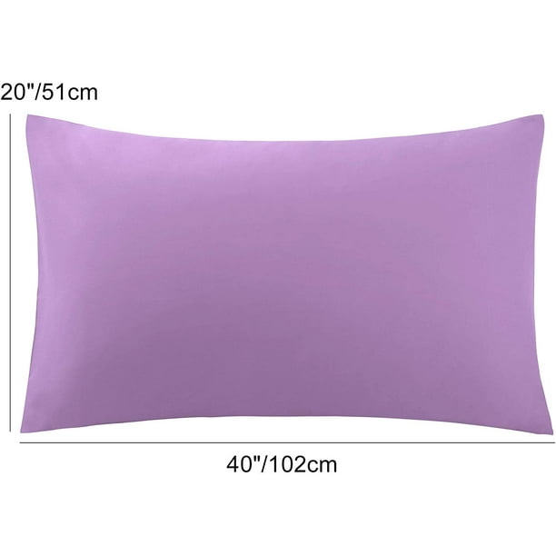 Pillow Cases Covers Pillowcases Protectors Housewife Egyptian Cotton 250 Thread Count Set of 2 Lilac Queen 20x30inch