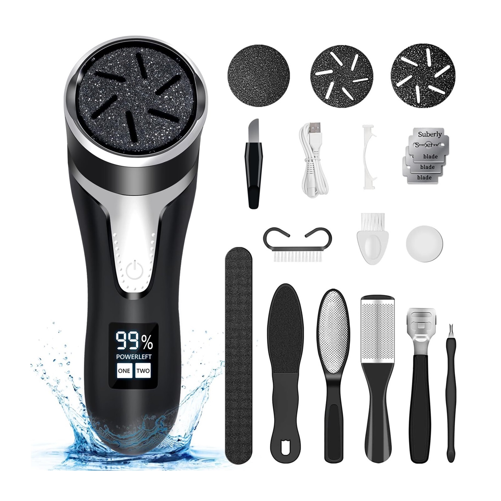 VENTRAY HOME Electric Foot Callus Remover With Dander Vacuum Cleaner, 3