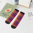 thumbnail image 7 of Fuzoiu Purple Yellow Buffalo Plaid Print Adult Socks, Crew Moisture-wicking Socks, Unisex Cushion Crew Socks,Casual Sports Ankle Socks, 7 of 7