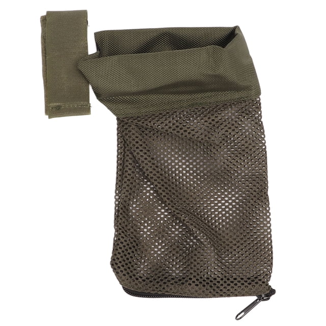 Receptor de cartuchos de hierro, nailon y latón, carcasa de liberación rápida, malla acolchada con cremallera para caza y tiro, color verde oscuro