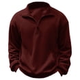 thumbnail image 2 of Men's Hoodless Sweatshirt Clothing New Men's Sweater Casual Zipper Stand Neck Thickened And Velvet Solid Color Men's Sweater, 2 of 4