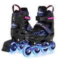 thumbnail image 1 of Babyjoy Patins à Roues Alignées pour Enfants pour Garçons et Filles de 5 à 7 Ans, 4 Tailles Réglables Patins à Roues Alignées Violet et Noir, 1 of 10