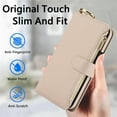 thumbnail image 6 of for iPhone 15 Plus Wallet Case, Multi-Functional Purse Case with Card Holders Zipper Pocket, RFID Blocking Full Body Case, Shoulder Strap Wristband Crossbody Cover for iPhone 15 Plus, White, 6 of 7