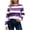#403-Purple, variant on Warop Women's Striped Shirt Long Sleeve Crewneck Pullover Top Slim Fit Casual Basic Tees Fall Outfits