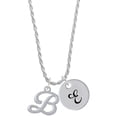 thumbnail image 1 of Delight Jewelry Silvertone Small Gelato Script Initial - B - Silvertone Script Initial Disc - E - Charm Necklace, 20"+3", 1 of 4