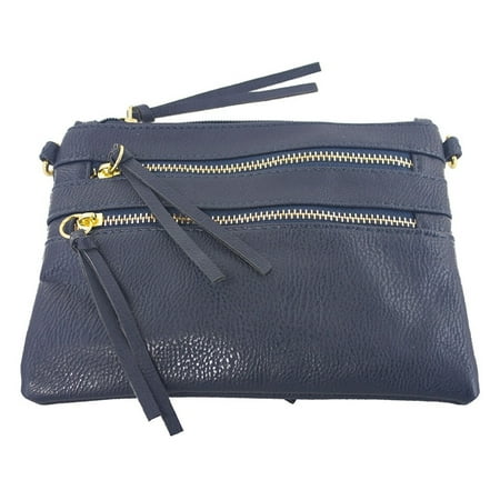 Beaute Bags Mini 4 Zip Convertible Clutch Cross Body Handbag Vegan Beaute Bags Mini 4 Zip Convertible Clutch Cross Body Handbag Vegan Leather Purse Wallet
