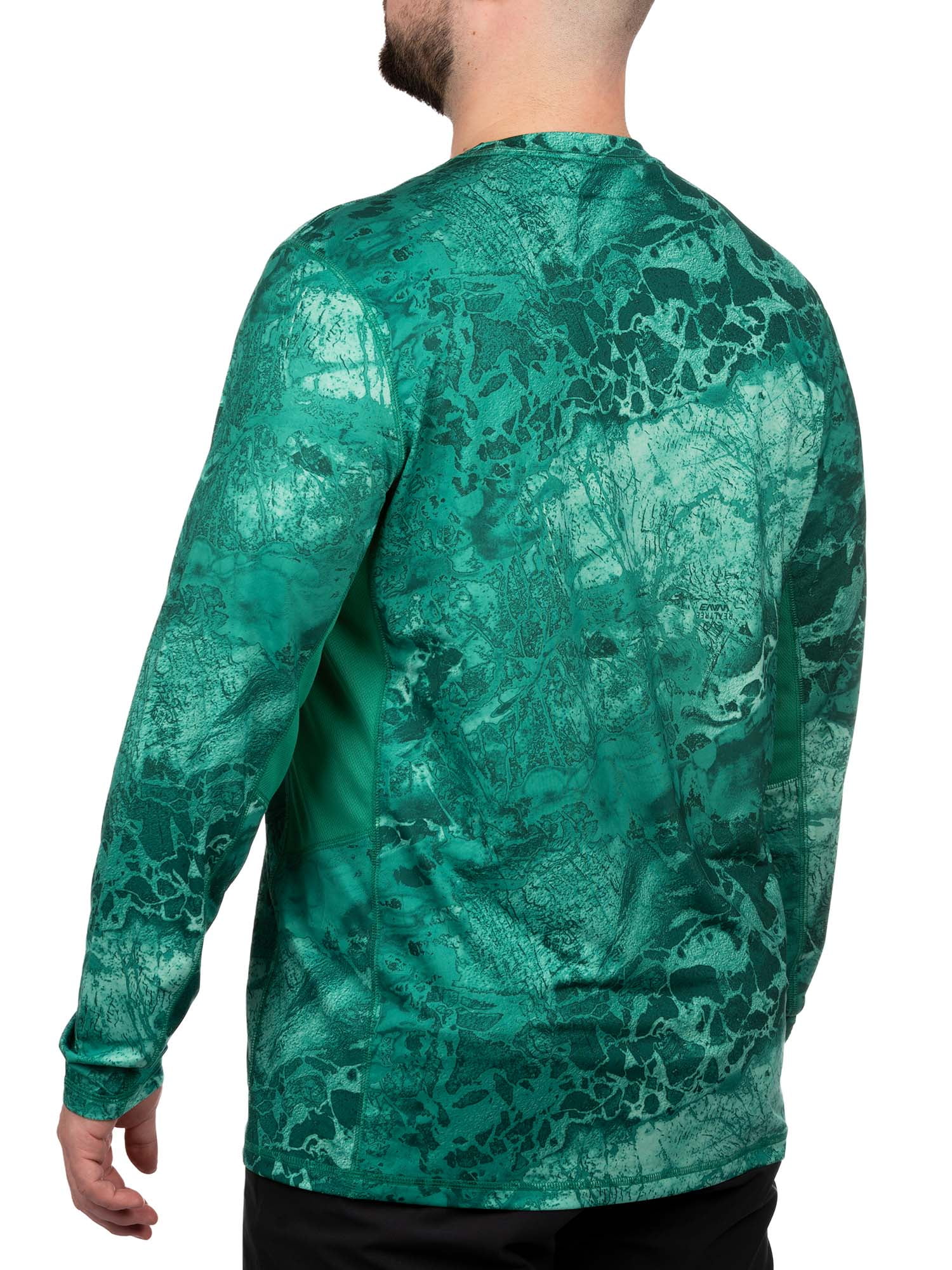 Realtree Wav3 Standard Blue Camo Mens Long Sleeve Fishing