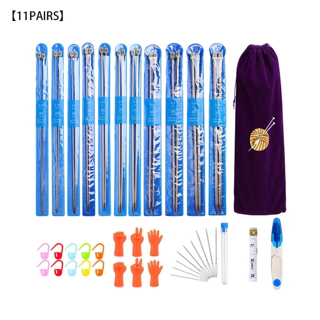 Kit de herramientas de costura de una sola punta de acero inoxidable Accesorios de tejido de hilo recto a prueba de herrumbre Eigraketly HA8834-00B