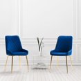 thumbnail image 4 of CorLiving Nash Set of 2 Velvet Diamond Tufted Indoor Side Chairs with Gold Flared Metal Legs, 4 of 9