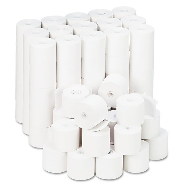 Universal Impact & Inkjet Print Bond Paper Rolls, 0.5" Core, 2.25" x 165ft, White, 100/Carton