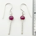 thumbnail image 4 of Natural Precious Gemstone Ruby Sterling Silver Earrings | 1 3/8 Inch Long |, 4 of 7