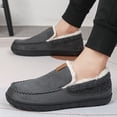 thumbnail image 3 of PLERISE Men’s Insulated Slip-On Plush Shoes, Warm Cozy Lined Footwear for Home and Outdoor Winter Wear, Comfortable Unisex Shoes Available in Multiple Colors, 3 of 9