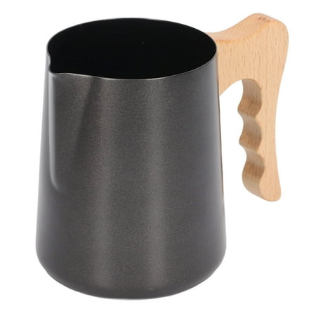 

Coffee Pitcher Frothing Pitcher Prevent Liquid From Falling For Coffee Bar Wood Handle