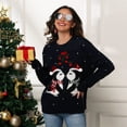 thumbnail image 2 of Women's Sweaters Trendy Pullover Christmas Penguin Pattern Long Sleeve Knitwear Womens Blouse,Dark Blue,XL, 2 of 8