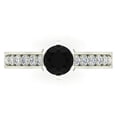 thumbnail image 4 of 6 Prong Black & White Diamond Accented Engagement Ring 3/4 Carat Total Weight 14K White Gold, 4 of 5