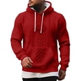 thumbnail image 4 of Dwelliawo St Patricks Day Hoodies for Men Waffle Pullover Shamrock Flag Sweatshirt Shamrock Clover Graphic Hoodie Long Sleeve Regular Fit Outfits Red S, 4 of 4
