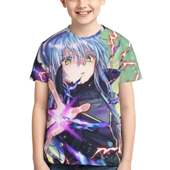 Kids 3D Graphic I Got Reincarnated As A Slime T-Shirts, Novelty Shirts Crewneck Short Sleeve Tees for Youth Boys Girls
