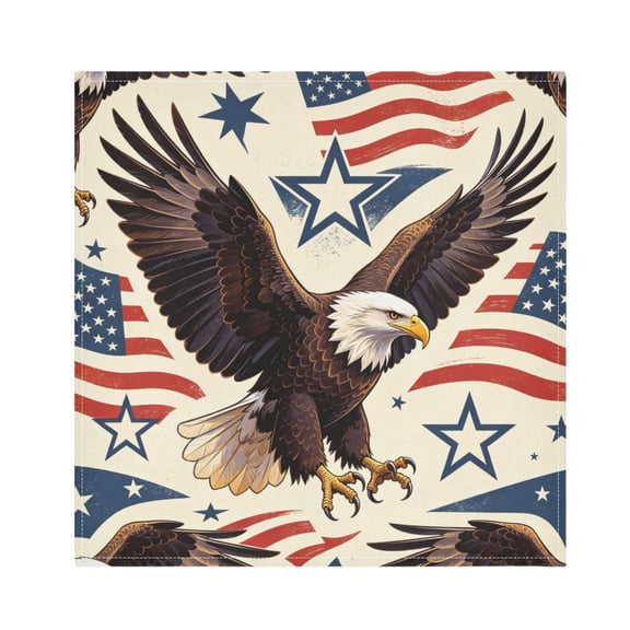 Iauyy Satin Napkins Set of 1- Eagle-flag DIY Printing Decoration Cloth Napkin- Easy Care for Home/Party