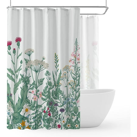 Wide Shower Curtain For Clawfoot Tub, 108 Inch Wide Hookless Shower Curtain