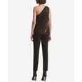 thumbnail image 4 of DKNY Womens Black Metallic Print One Shoulder Asymmetrical Neckline Casual Top L, 4 of 4