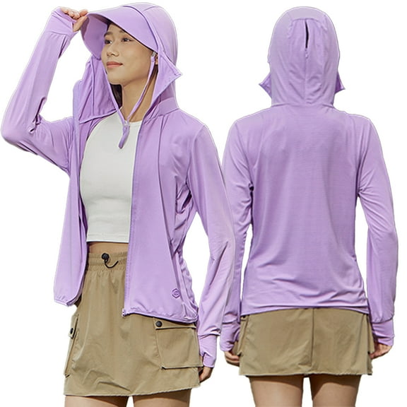 FLMEI Womens Womens Sun Protection Shirts Hoodie Sun Shirts Top Long Sleeve Sun Protection Sunwear Coats Upf 50  Sun Protection Uv Fishing Clothes M-5XL