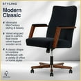 thumbnail image 3 of Finch Neo One Ergonomic Mid Back Office Chair in Soft Velvet Upholstery Black, 3 of 8